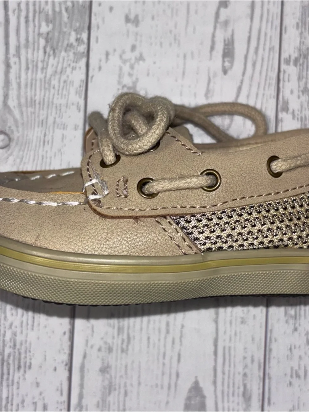 Sperry Top‑Sider Toddler Boat Shoes Tan Leather Size 1M